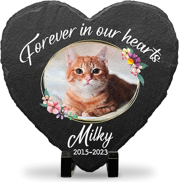 Pawfect House Custom Cat Memorial Stones, Bereavement Gift, Condolences Gift for Loss, Pet Memorial Gifts for Cats, Black Cat Memorial Pet Loss Gifts, in Loving Memory Pets, Garden Stones Decorative