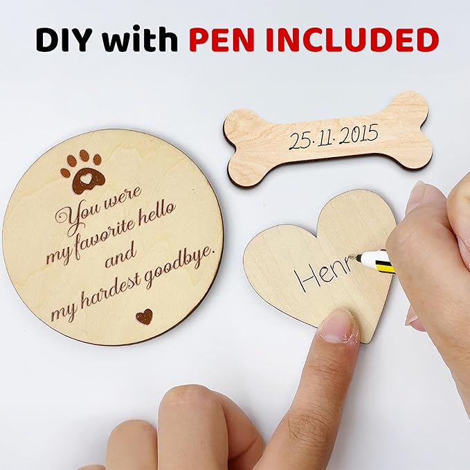 8.6'' Pet Memorial Gift Shadow Box Black Collar Holder Picture Frame Pet Paw Ink Kit Dog Wooden Sculpture Bottle Rainbow Pet Hair Keepsake Gift Loss of Dog Cat Tabletop Wall Hanging PSD-4B