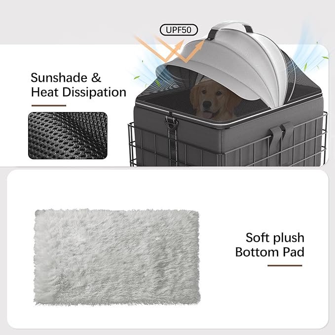 Dog Bike Basket for Rear Rack - 2-in-1 Pet Carrier & Cargo Basket & Rear Bike Rack with Basket