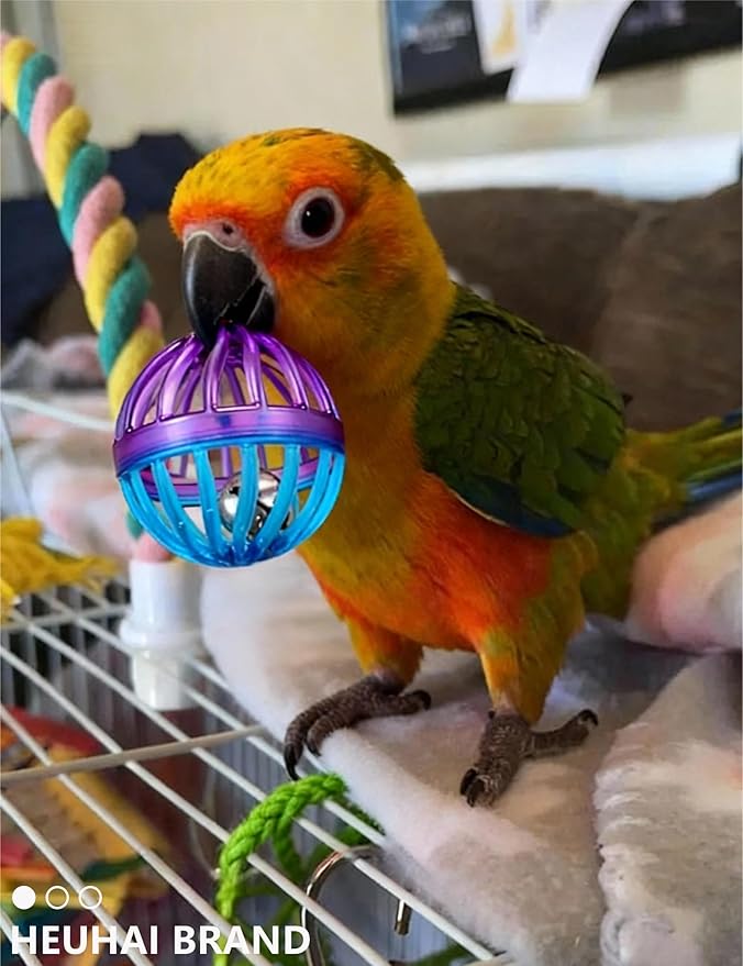 5-Pack Bird Toys for Parrots, Canaries - Colorful, Safe & Fun to Play, Gleeful Chirps (1.5'' - 2.8'')