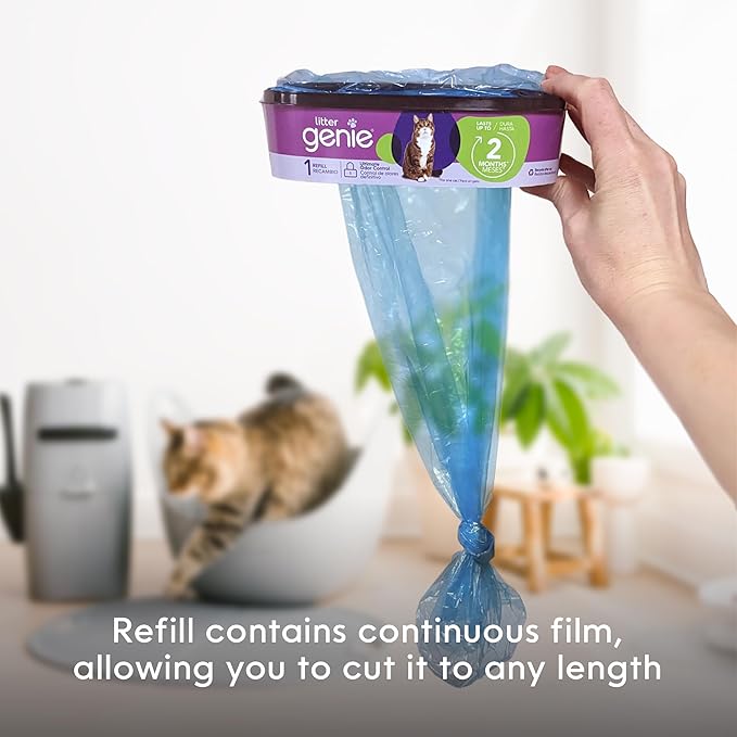 Litter Genie Refill Bags | Standard 12-Pack, 168 total ft | Up to 24 Months of Supply | Ultimate Odor Control Cat Litter Bags