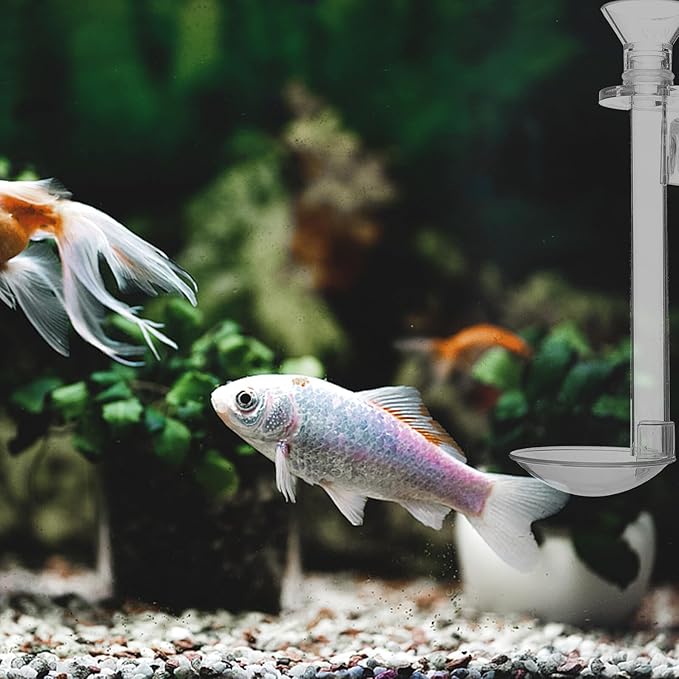 Acrylic Fish Feeder Tube with Suction Mount, 15cm Shrimp and Aquarium Feeding Tool Kit with Cleaning Brush for Fish Tank Vacation Feeding