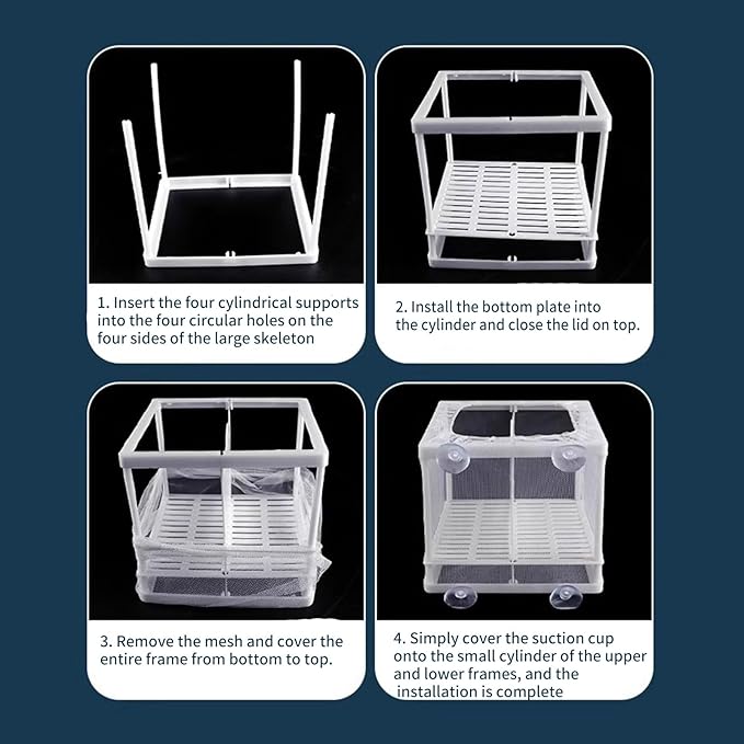2Pcs Aquariums Breeding Tanks with Secure Suction Cup Baby Fish Insulated Net for Fry and Shrimp Spawning Hatching Spawning Box for Aquariums Baby Fish