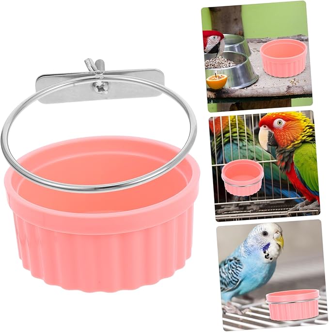 Stainless Steel Parrot Food Bowl Parrot Feeding Bowls for Cage Bird Feeders Bird Feeding Watering Supplies