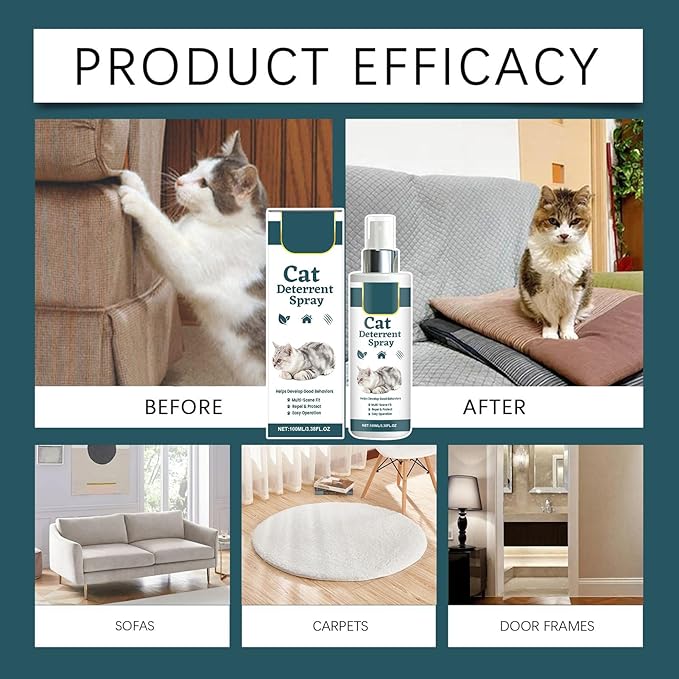 Genérico Anti Scratch Spray for Cats, Carpet Protector 100ml, Training Spray Cats, for Furniture Sofa Carpet Balcony Door Garden