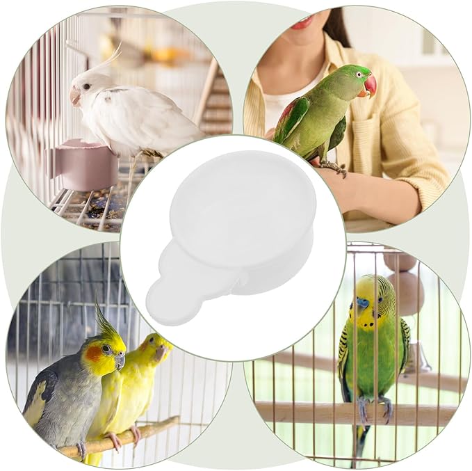 Artibetter 2pcs Parakeet Food Bowl and Water Dispenser Set for Bird Cage No Mess Hanging Feeding Cups for Small Birds and Parakeets Sturdy Plastic Watering Supplies