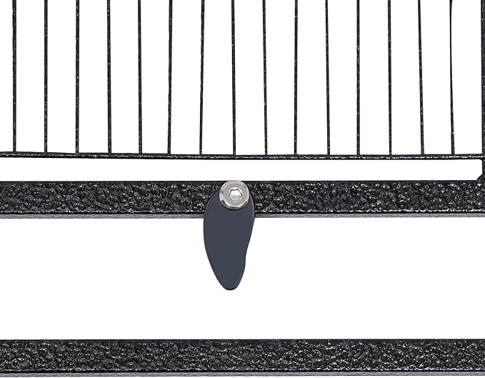 Rolling Bird Cage, Large Wrought Iron Cage with Stand, Play Open Top, Feeding Cups for Parakeet Cockatiel Quaker Sun Conure Finch Budgie Lovebird Canary Small Medium Parrot Cage Birdcage