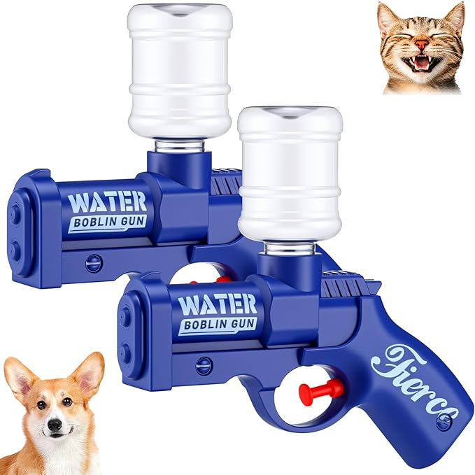Geelin 2 Pack Squirt Spray for Cats Dogs Training Squirt for Cats Deterrent Water Spray Pistols for Dogs Pets Training(Classical Style,Blue)
