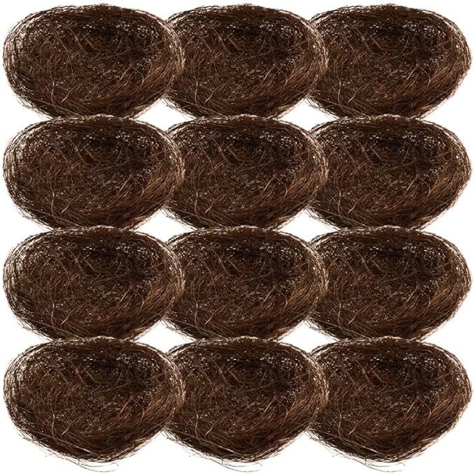 Simulated Bird Nest Decoration for Garden and Easter - Small Rustic Faux Bird Nest Plate Decor for Party Photography Props and Birdcage Accessories
