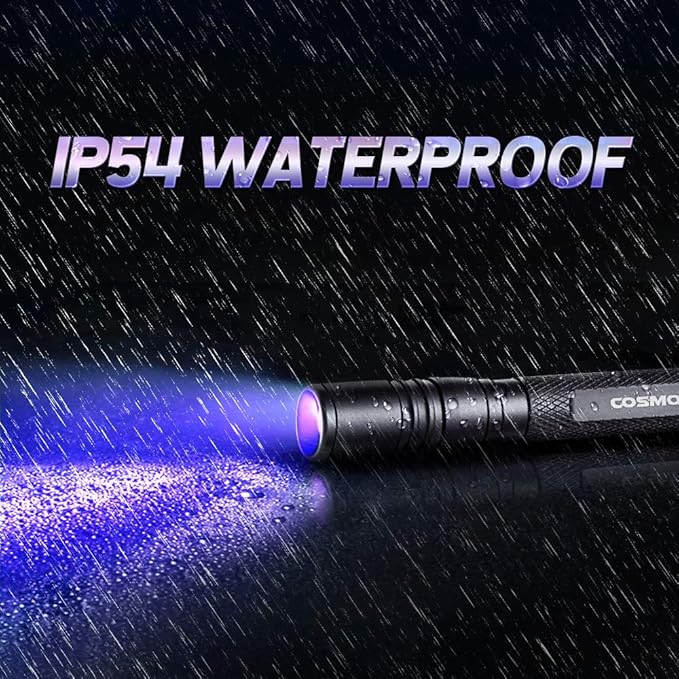 395nm UV Flashlight, Zoomable Blacklight with 2xAAA Battery Ultraviolet Flashlight Pet Urine Detector for Cat Dog Stains, Bed Bug, Household Toilet