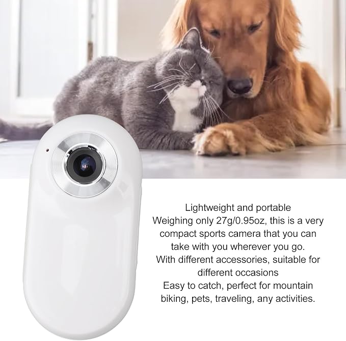 Denash 4K Cat Camera Collar, HD 1080P Wide Angle LCD Display, Ultralight Cat Camera with Video & Photo Function for Dogs Cats Gift Indoor/Outdoor Puppy Supplies