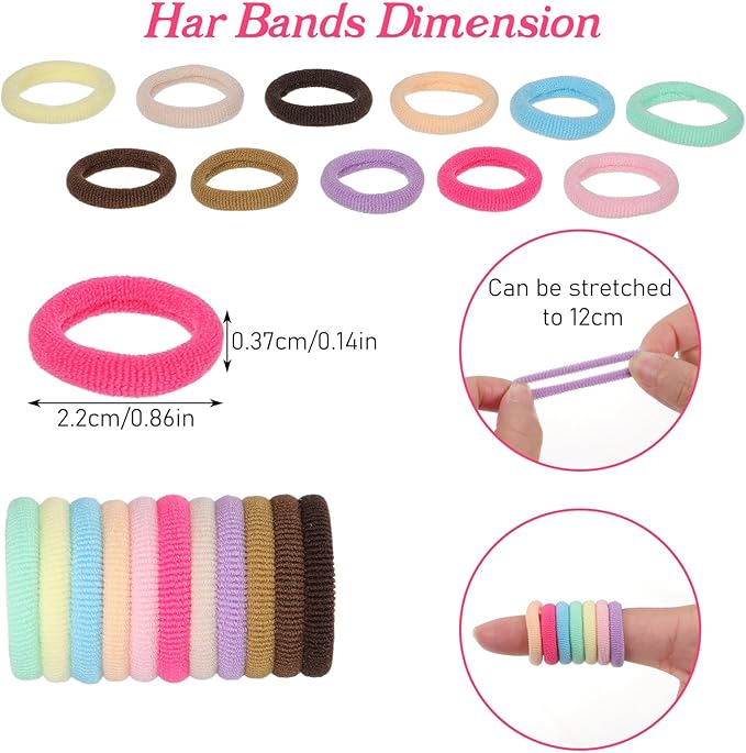 300 Pcs Dog Hair Ties, 1 Inch Nylon Seamless Hair Bands for Small Dog Puppy Girl, Yorkie, Knots, Ponytails, Mixedcolor