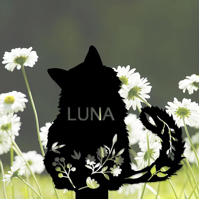 Personalized Cat Memorial Stake, Cat Grave Marker, in Memorial of Cat, Cat Loss Gift, Cat Name Sign Pet Sympathy Gift Cat