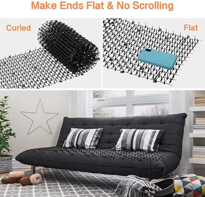 Cat Scat Mat with Spikes 2m x 28cm Pet Wild Animal Control Dog Spikes Repellent Mat for Garden Fence