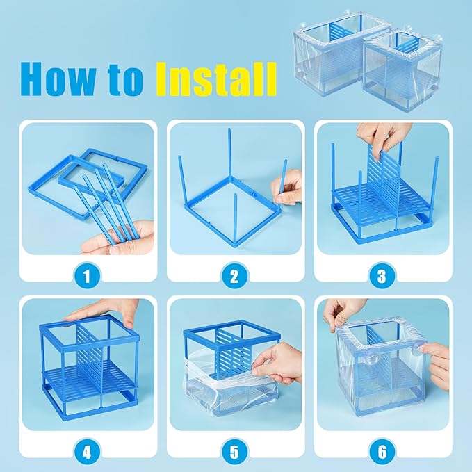 AQUANEAT Fish Tank Breeder Large Mesh Net Fry Saver Aquarium Spawn Hatchery Isolation with Suction Cups Hatchery Incubator for Shrimp Betta