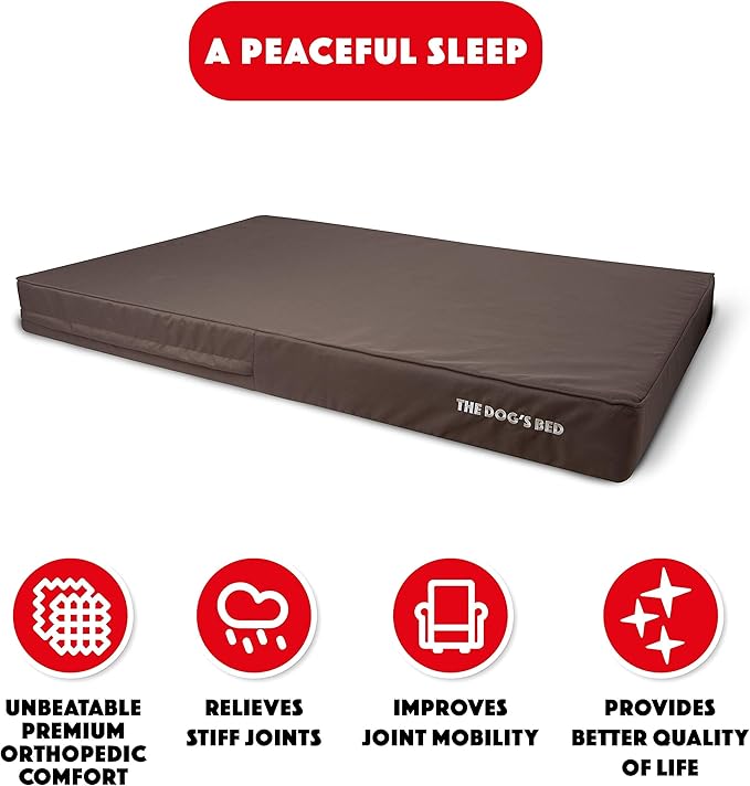 The Dog’s Bed Orthopedic Memory Foam Dog Bed Mattress, Oxford Fabric, Brown with Brown Trim, XXXL, 6-Inch
