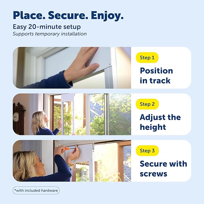 PetSafe Extreme Weather Sliding Glass Pet Door - Energy Efficient Entry for Dogs & Cats - Triple Flap with Magnetic Seal - Durable Aluminum Frame - Easy Install - Large