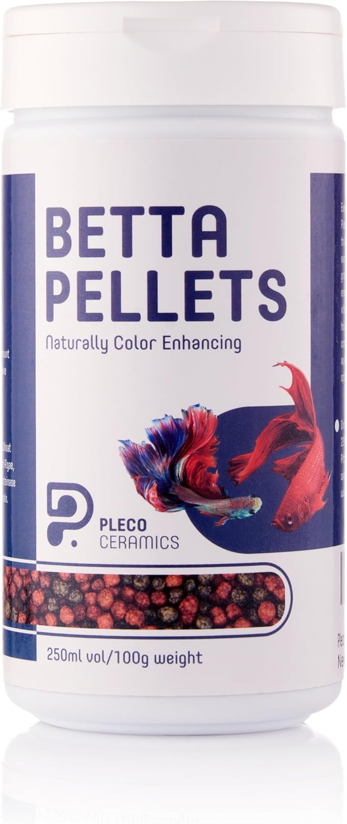 Plecoceramics Betta Fish Pellets Extreme Color, Complete Nutrition Plus Color Boost, Enhancing Floating Food Betta Fish (3.5 oz / 100 g)