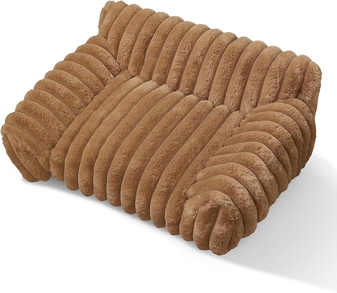 Indoor Pet Sofa Bed | Cat Sofa Bed, Soft Square Pet Bed, Indoor Non-Slip Cat Bed, Comfortable Plush, Suitable for Small to Medium Cats and Dogs (White, M(23.62 * 17.71 * 9.84in))