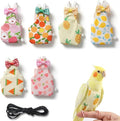 7 Pcs Bird Diaper, Cute Parrot Diaper with Waterproof Inner, Reusable Chicken Pants Bird Flight Suit for Parakeet, Cockatie,l Mini Macaw, Canary, Pet Chicken & Duck