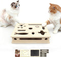 Cat Scratch Puzzle Enrichment Box, Solid Wood Construction Cat Nail File Enrichment Box with Sandpaper Inside, Cat Nail File Box Stress Free Alternative to Clippers and Grinders(No Bell Ball)