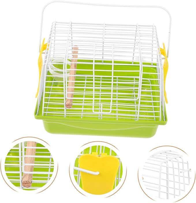 Portable Metal Parrot Carrying Cage Lightweight Bird Carrier Travel Handheld Conure Bird Cage for Hiking Camping Trips Sightseeing
