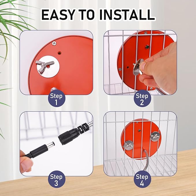 Bird Heater for Cage, Bird Warmer with Mirror Birdcage Heater 12V Bird Heater Pad Bird Heating Plate for Conure Cockatiels Parrots Cocktail African Grays