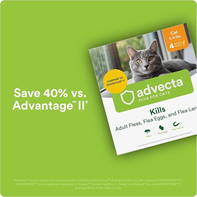 ADVECTA Flea Prevention for Small Cats 5-9 lbs (4 Doses) + CAPSTAR Flea Treatment for Cats 2-25 lbs (6 Doses) Bundle