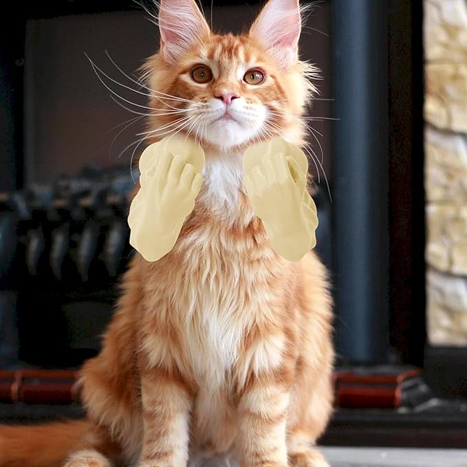 Creative Cat Muscle Arms,Halloween Cat Costume Accessory,3D Printed Cat's Neck Arms with Muscle,Funny Muscle Arms for Cats,Pet Costume for Kitten Birthday Party Supplies (Apricot)