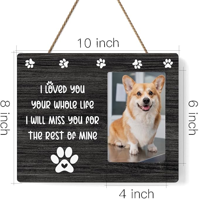 IAXIC Pet Memorial Gifts for Dogs, Cat Loss Of Cat, Sympathy Gift Picture Frame, Gifts, Remembrance Dog Photo Frame Wall Desk Shelf Table Decor