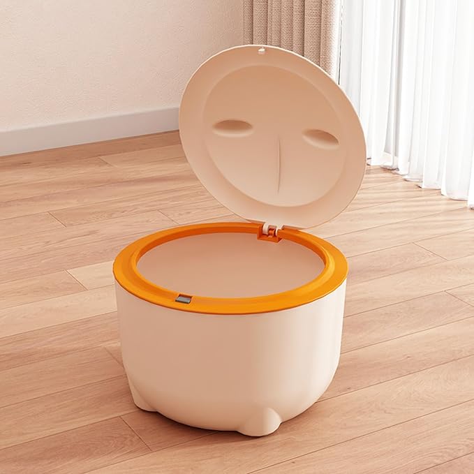 Cat Litter Trash Can White Compact Fully Enclosed Waste Container with Press Type Lid Dog Litter Box Cat Poop Garbage Can for Indoor Outdoor