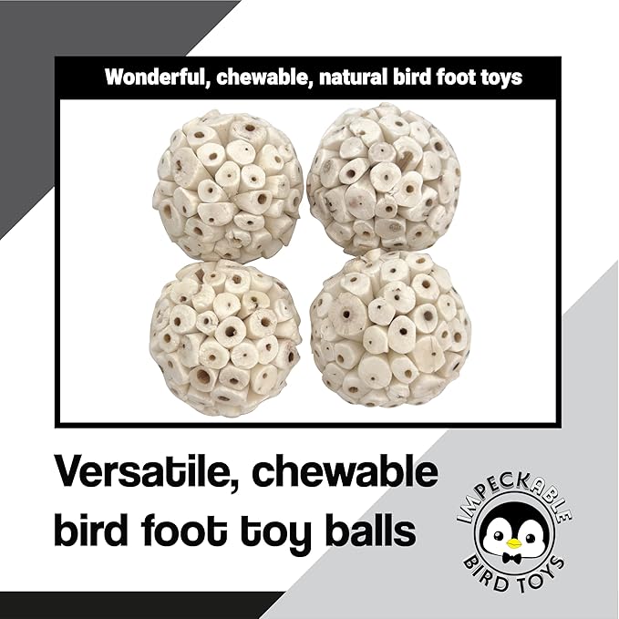 8001 Pk4 Small Sola Balls - Handcrafted Bird Toy & Cage Accessories for Parakeet, Parrot, Cockatiel, Conure - 2.4 Inch Lightweight Foraging Chew Parts - Breaks Apart, Lightweight, Easy top chew