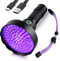 Rechargeable UV Flashlight,128 Led 395nm Black Light, Pet Urine & Stain Detector for Dog/Cat, Bed Bugs, Curing Resin, Durable and Long Lasting