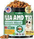 Flea and Tick Prevention for Cats, 500 Cat Flea Treatment with Probiotics Chewables, Crunchy & Creamy Treats Natural Oral Flea Supplement with Skin & Coat, Digestive Support - Chicken, Krill Flavor
