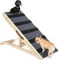 Large Dog Ramp for Bed Couch, Extra Wide Portable Wooden Pet Ramp, 4 Adjustable Height from 11.6'' to 22.4'', Pet Step for Small Medium Dog Cat with Non-Slip Mat, Up to 143lbs, Use for Car Couch Bed