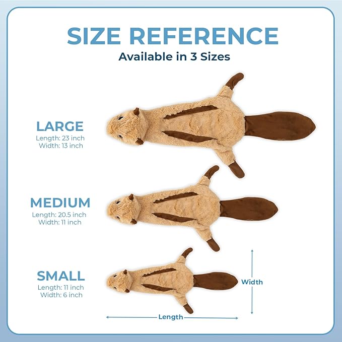 Best Pet Supplies Squeaky Dog Toys with Soft Durable Fabric for Small, Medium and Large Pets Interactive Toy for Indoor Play, Supports Active Biting and Play - Squirrel, Medium
