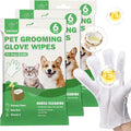 Vannon Extra Thick Pet Bathing Wipes for Dogs & Cats, Cleaning & Odor-Controlling Grooming Gloves, Nourish Fur Glove Wipes for Daily Care and Traveling, Rinse Free, Coconut Scent, 3 Pack, 18 PCS