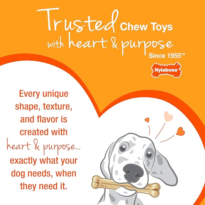 Nylabone Power Chew Classic Bone Chew Toy for Dogs, Durable Dog Toys for Aggressive Chewers, Chicken Flavor, Large/Giant - Up to 50 lbs. (1 Count)