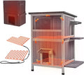 Heated Cat House Outdoor Cat House Insulated Freal Cat Shelter with Heated Pad- Large Outside Insulated Cat Condo for Winter
