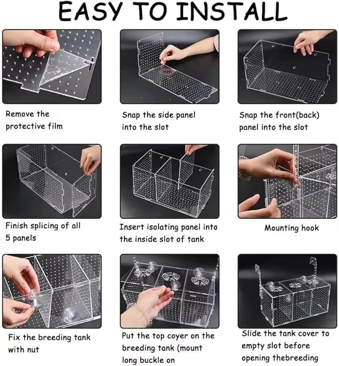Aquarium Isolation Box Transparent Acrylic Fish Tank Small Fry Breeding Box Single Grid Double Grid Aquarium Supplies