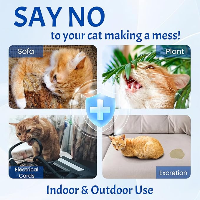 Cat Deterrent Spray, 2Pcs Natural Cat Deterrent Outdoor & Indoor, Effective Cat Spray Deterrent for Urine Marking & Scratch, Citrus Cats Spray for Furniture, Safe for Child & Pet Humane Training Aids