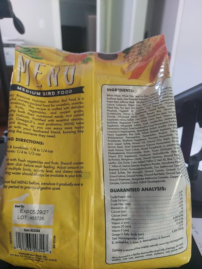 Premium Nutrition MENU Medium Bird Food