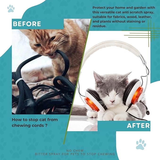 Cat Deterrent Spray,Safe Indoor & Outdoor Deterrent for Furniture & Carpet Protection, Effective Training Aid with Natural Ingredients,Non-Toxic Anti-Scratch