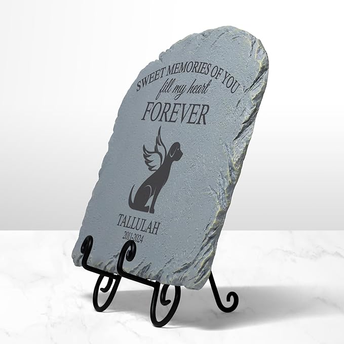 Let's Make Memories Personalized Forever Friend Pet Memorial Stone - Dog - Sympathy Garden Marker