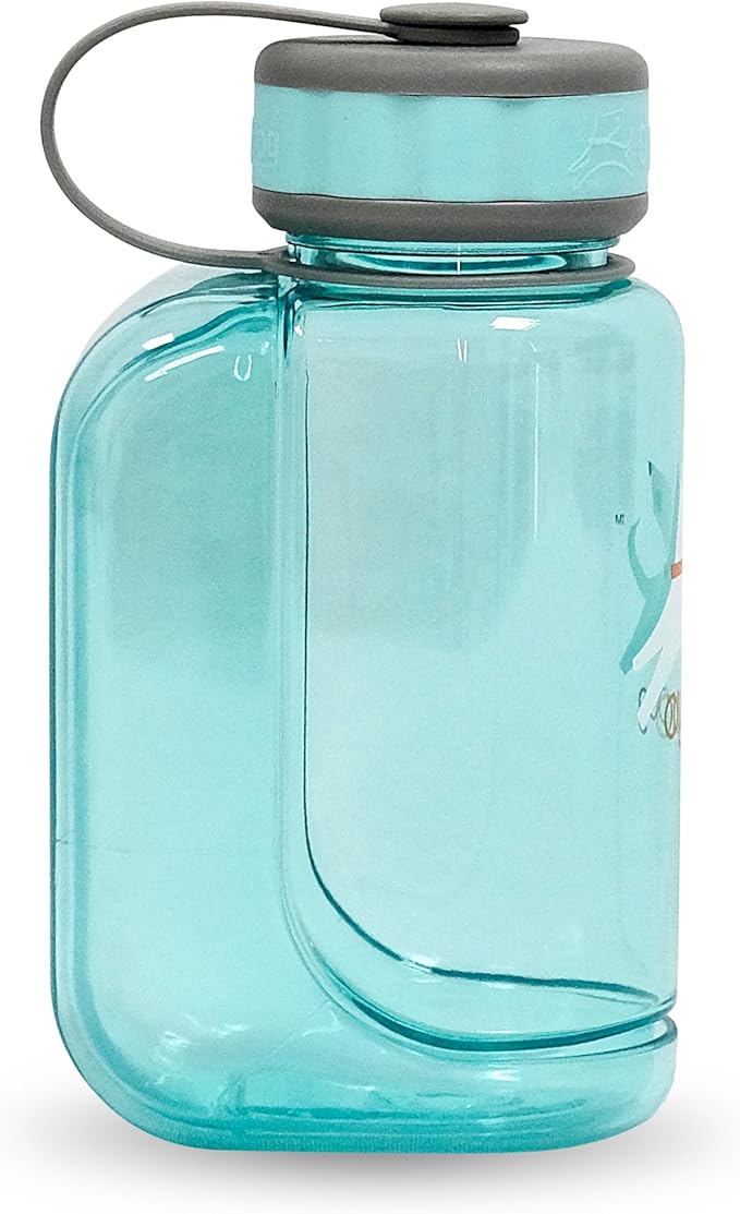 OllyDog OllyBottle | Tritan Dog Water Bottle with Detachable Bowl | BPA Free Leakproof Pet Dispenser | Hiking Travel (600ML, Aqua Blue)
