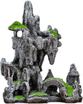 Aquarium Mountain View Ornaments, Large Fish Tank Rock Landscaping Decorations, Tree Hole Bridge Bridge Aquarium Decoration (6.69x3.54x8.26inch-L)
