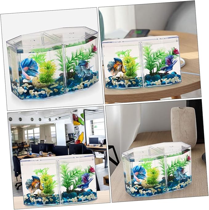 POPETPOP Professional Multi-Function Breeding Tank Transparent Isolation Box for Betta Fish Easy to Clean Install Household Incubation Box Material for Fish Fry