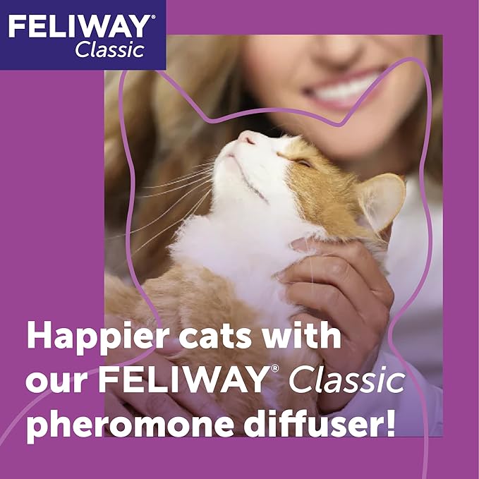 FELIWAY® Classic 30 Day Cat Calming Refill for Pheromone Diffuser, 48ml - Helps Reduce Common Signs of Stress in Cats & Kittens, Enhanced Calming