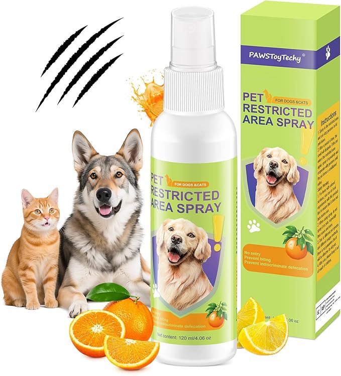 Cat Deterrent Spray for Peeing - Effective Dog Deterrent Spray Urine & Pee Corrector for Furniture, Yard, Shoes, Indoor and Outdoor Training Spray, Non Stain & Safe Ingredients for Pets 4oz(120 ml)