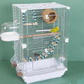 25" Flat Roof Top Bird Cage, 2 Tier Medium Metal Parrot Cage with Accessories Include Cross Bar Climbing Ladder Dual Door Parakeet Cage for Various Bird Species (24.8" H)